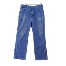 Wrangler 936DEN Denim Jeans Mens 36x30 Blue Vintage USA Made Cotton Cowboy Cut