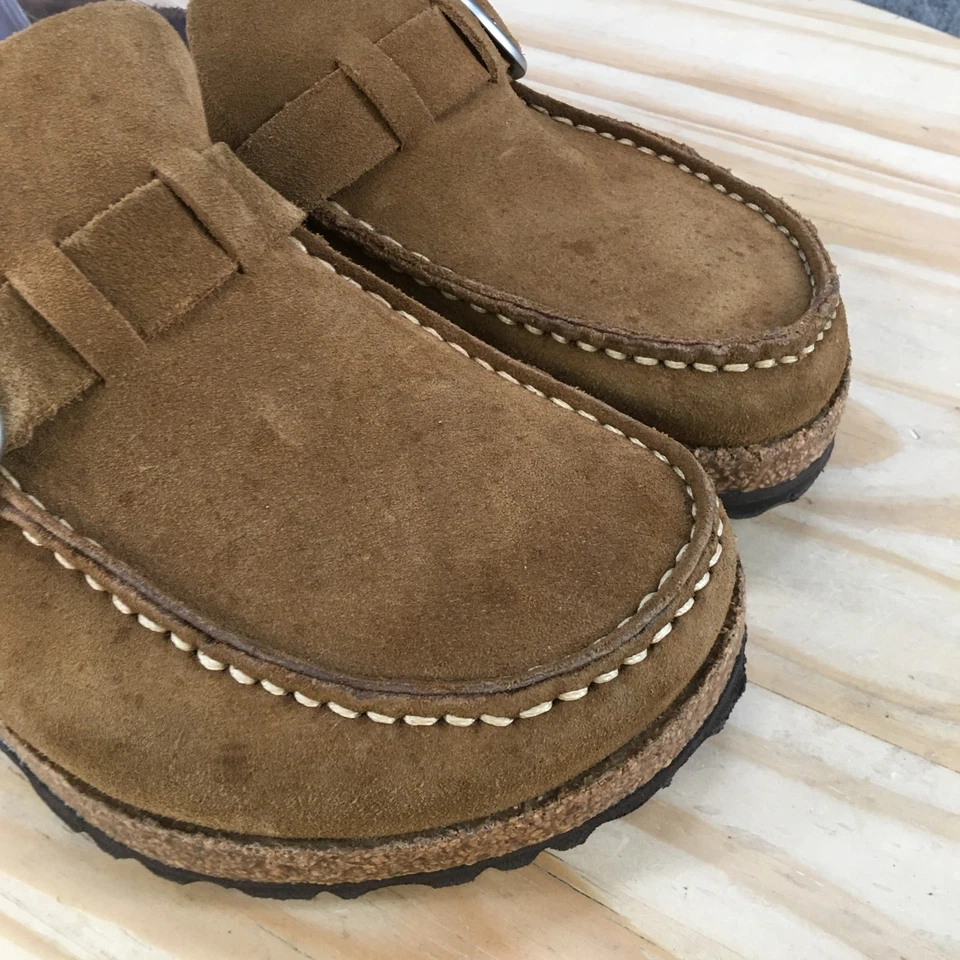 Birkenstock Zapatos Hombres 6 Mujeres 8 Buckley Sin usar, en caja, Puntera Sin cordones Zuecos de Mula Marrón Gamuza Foto 4 de 4