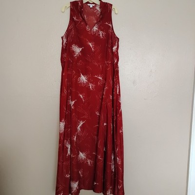 LL Bean Dress 12 Maxi Floral Beach Outdoor Pockets Flowy Casual Everyday Boho