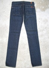 NEW 7 For All Mankind Roxanne Skinny Jeans Women Sz 27 Dark Blue Crystals L33