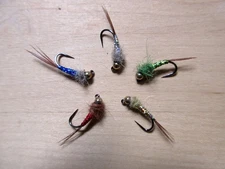 Jigged Lightening Bug Fly Lot of 5  - Euro nymphing or indicator fishing