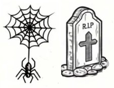 Halloween Spider Web Gravestone Cutting Dies Scrapbook Junk Journal Card Die Cut
