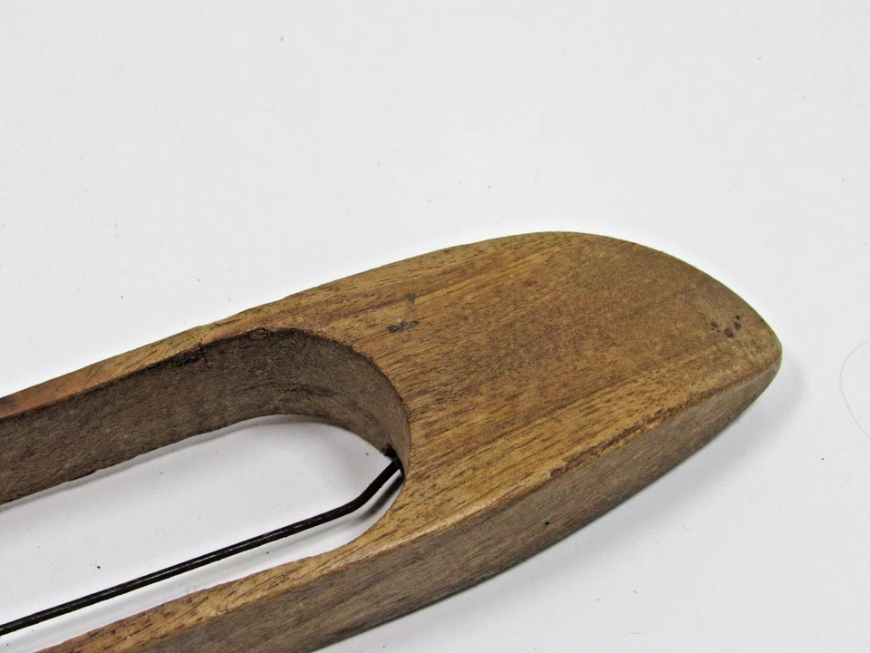 Volante de 14" vintage primitivo telar de madera barco de tejido #P25 Foto 4 de 4