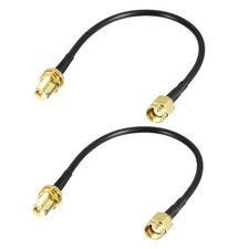 2Pcs Antenna Extension Cable RP-SMA Male to RP-SMA Female Low Loss RG174 6"
