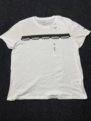 PUMA Amplified Graphic Tee Women s XL White Black Logo T-Shirt NWT New
