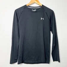 Under Armour Shirt Mens S Black Loose Fit HeatGear Base Layer Performance Sports