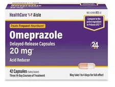 Omeprazole 20 Mg, 42 Delayed-Release Capsules - Acid Reducer, Treats Frequent He