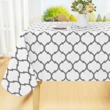 Rectangle Table Cloth Waterproof Vinyl Tablecloth With Flannel Backing For Recta