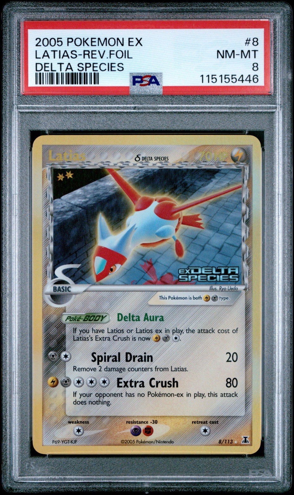 Pokemon Latias (8/113) EX Delta Species Stamped Reverse Holo Rare Psa 8