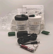 Colloidal Silver  Copper Generator Combo Simple Health Products 2 8oz jars