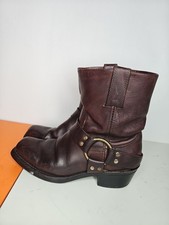 Frye Boots Brown Leather Short Harness Moto Boots Women's Size  6