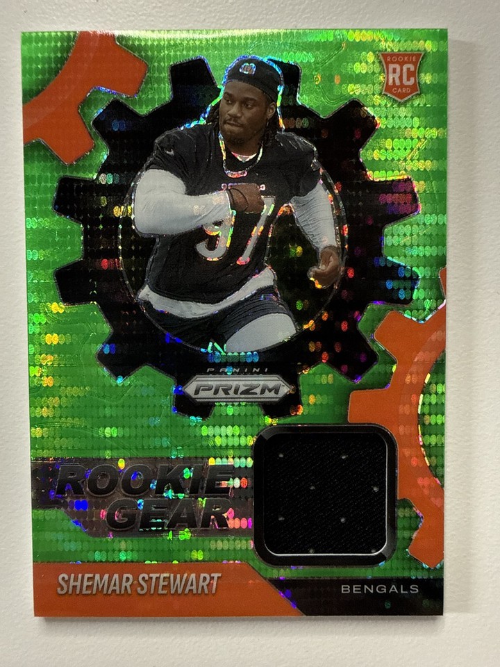 2025 Prizm Gear RGR-SST Shemar Stewart Neon Green Pulsar Rookie Gear RGR-SST Shemar Stewart RC Neon Green Pulsar Relic Bengals
