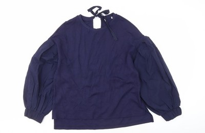 Damenbluse UK-Größe 10 Jaeger marineblau Viskosemischung