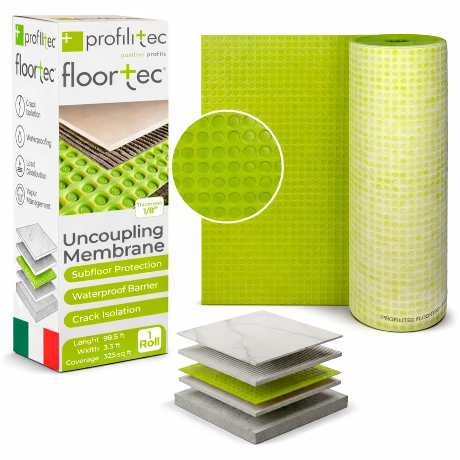 Profilitec Floortec Uncoupling Anti-Fracture Waterproof Underlayment Membrane