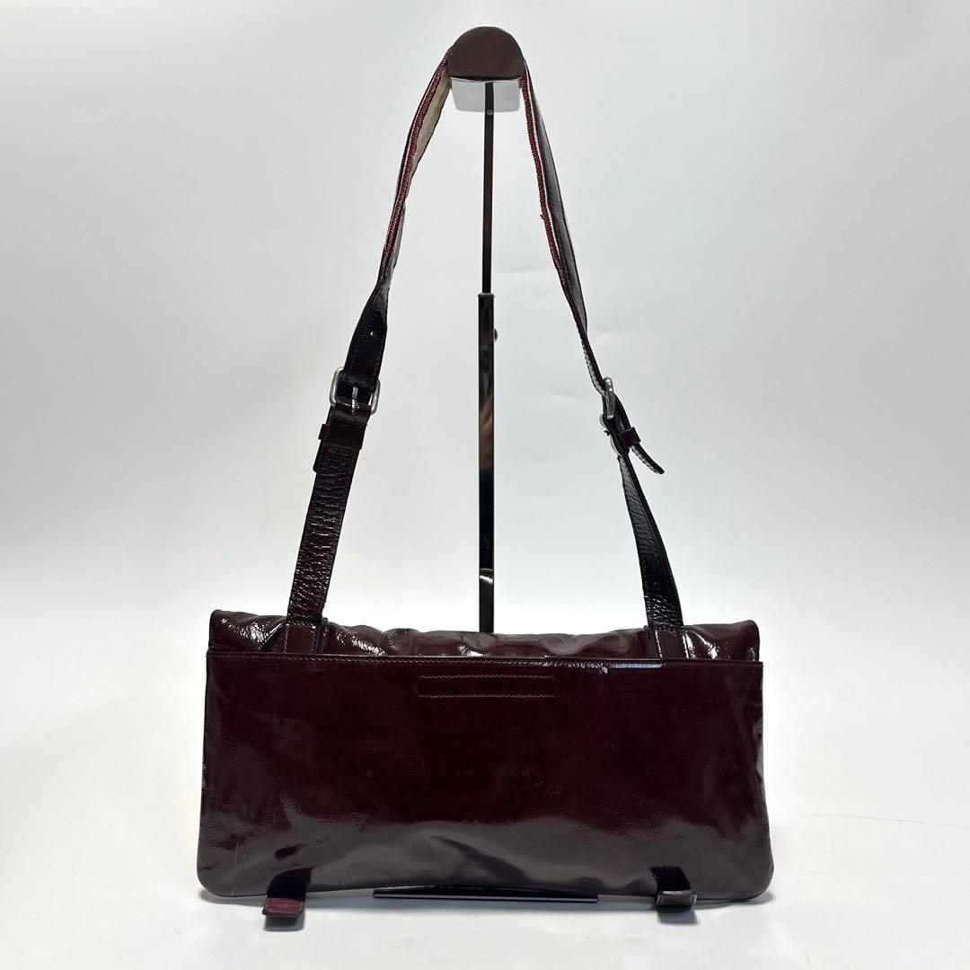 Miu Miu Patent Leather Shoulder Bag Burgundy Archive Y2K Vintage
