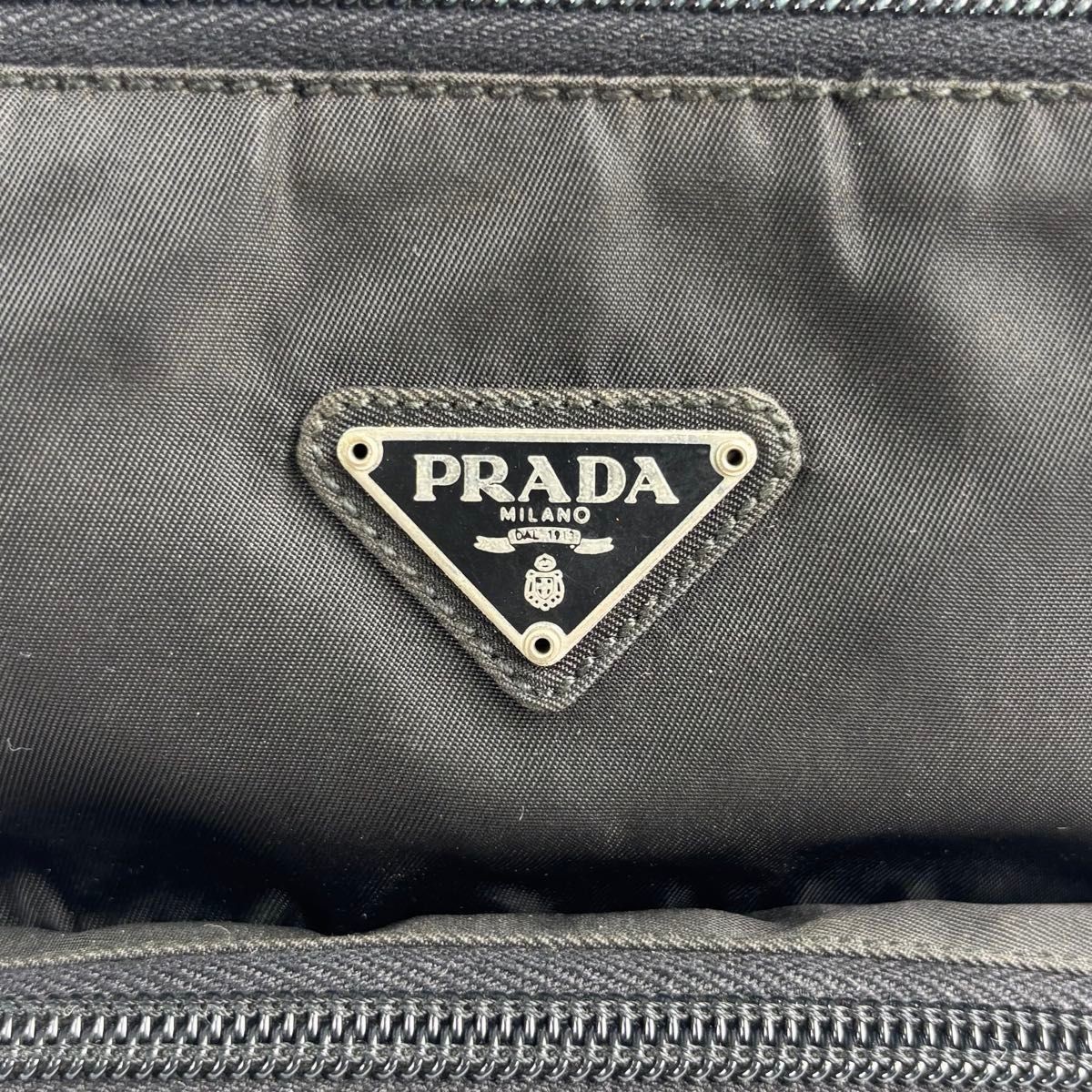 Good condition PRADA triangular logo triangle bac… - image 15