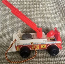 Vintage 1968 Fisher Price Fire Engine/Ttuck  720,, Ladder, Hose and Bell