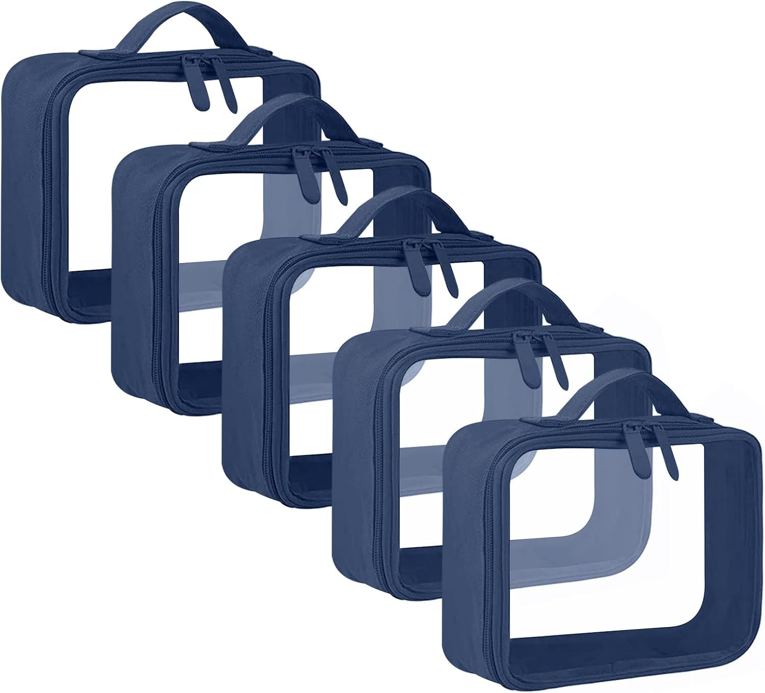 Beauty Case Trasparente 5 Pezzi - Set Trousse Elegante per Aereo