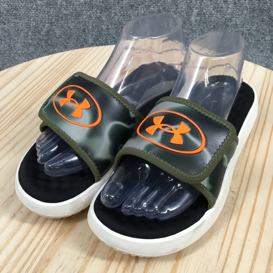 Sandalias Under Armour Juveniles 5 Ignite Pro 8 Diapositivas Gráficas Logo Oliva 6003650-390 Foto 3 de 4