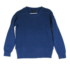 Banana Republic Mens Pullover Textured Sweater Long Sleeve Crew Neck Size M Blue