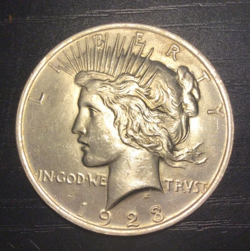 1923 Peace Silver Dollar, AU/BU. Great Luster, Below Spot Price! F62