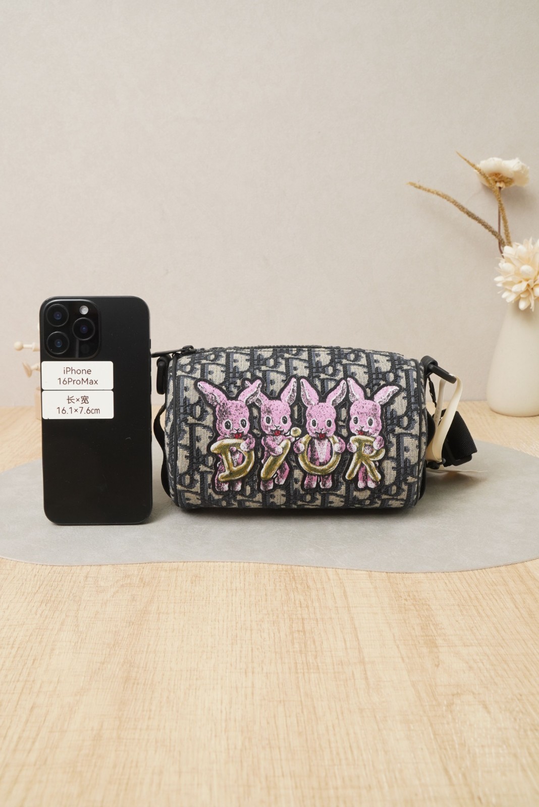 Dior Roller Mini Bucket Bag Rabbit Embroidery Monogram Canvas/Strap thumbnail 2