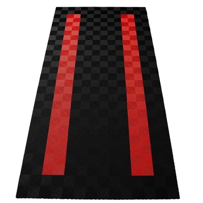 RAMROXX Performance Bodenfliesen Garagenboden Floor 2,8mx5,6m Schwarz Rot Set4