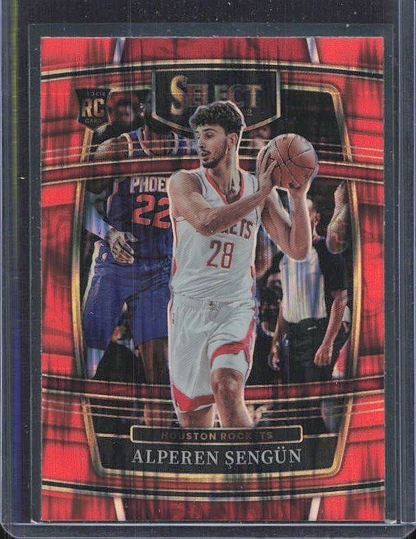 2021-22 Panini Select Alperen Sengun Rookie Red Wave Prizms #19 Rockets