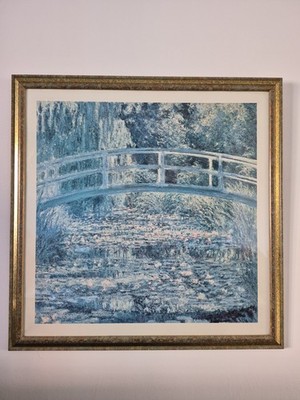 Vintage Claude MONET gerahmter Druck Der Seerosenteich, sehr guter Zustand