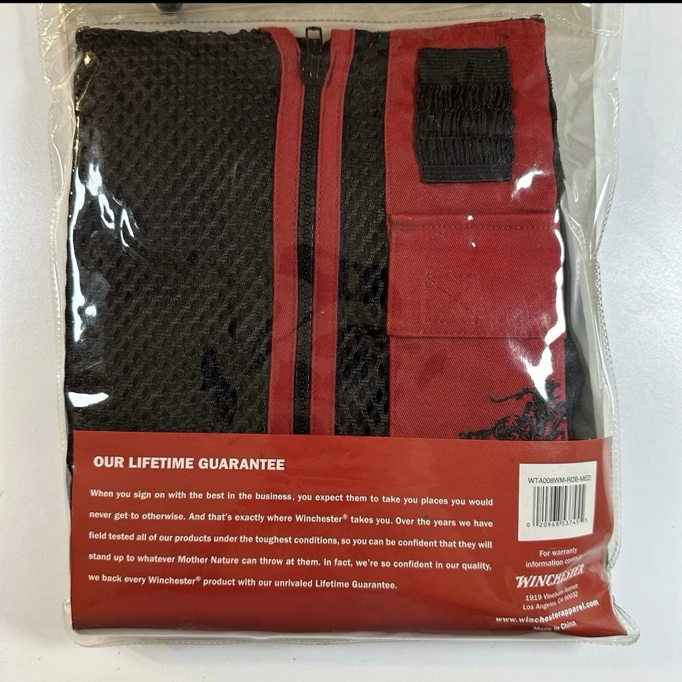 Winchester Trap Vest Red Black Ventilated Mesh Body WTA008WM Size Medium - Image 2 of 2