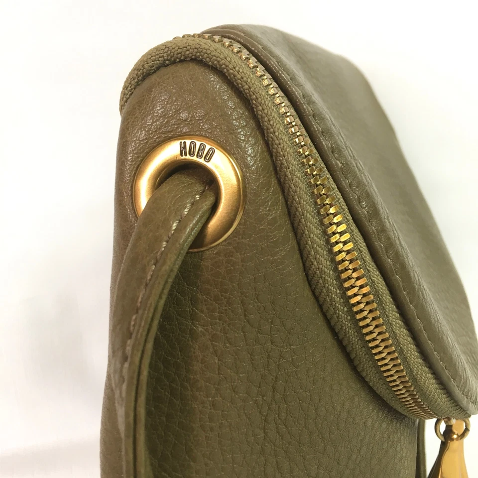 Hobo International Fern Crossbody Bag Olive Green Pebbled Leather Small Purse - Image 3 of 4