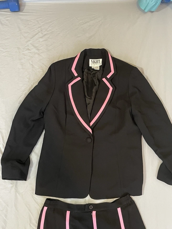 Conjunto de traje falda Night Studio New York rosa/negro para mujer talla 14 Foto 4 de 4