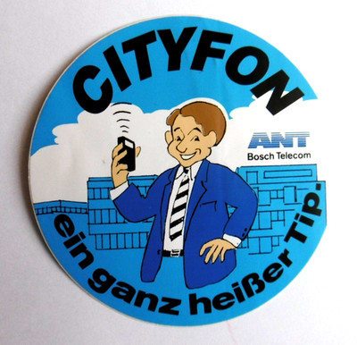 Werbe-Aufkleber Cityfon ANT Bosch Telecom Pager Piepser Cityruf-Empfänger 80er