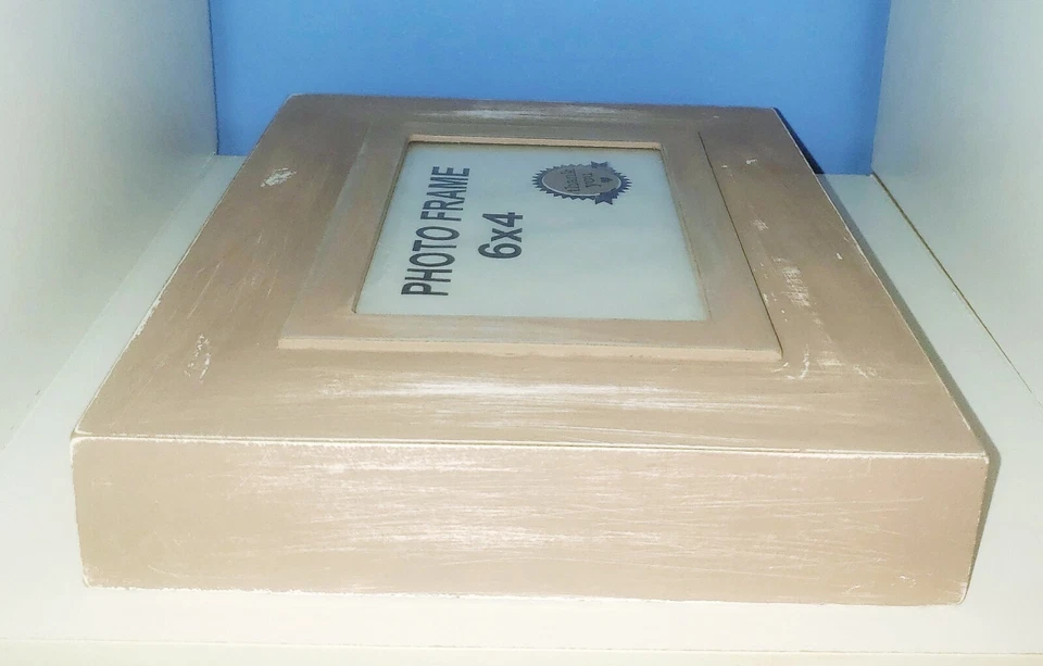 Quadro vintage chique gasto rosa/cinza/pêssego/branco casa de campo pintada à mão 4x6 - Imagem 4 de 4