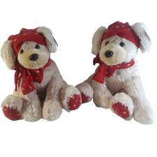 Gund Sleepy Time Puppy Dogs Plush Stuffed Animal Toy Set of 2 Twins