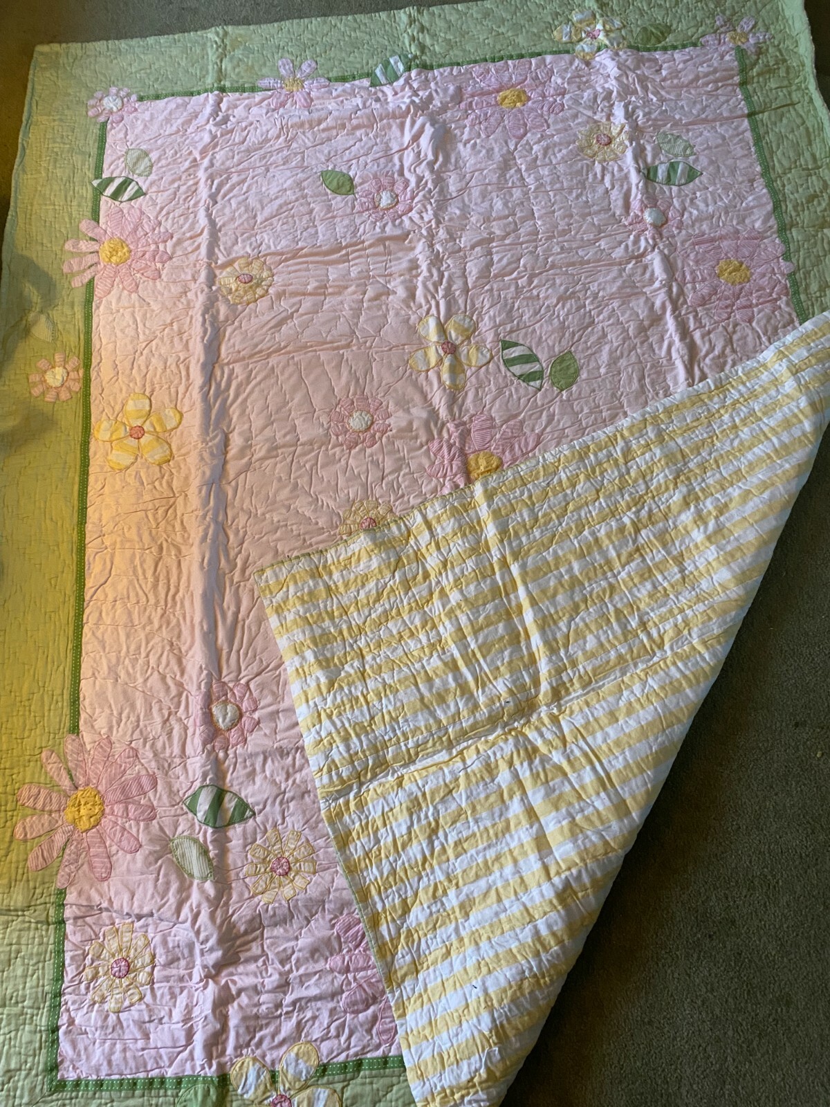 Pottery Barn Kids Twin Alyssa's Flower Garden Quilt set NIP