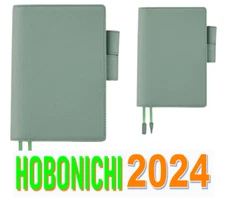 Hobonichi Techo 2024 Leather Water Green A6/A5 English/Japanese JAPAN NEW