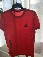 Adidas T-Shirt Red Polyester Crew Neck Pullover Ultimate 2.0 Tee