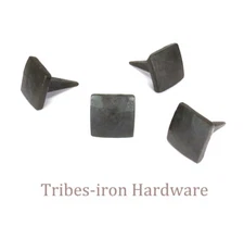 18 Square Head Nails Hand Forged Iron Big Rustic Metal Clavos Door Decor Studs