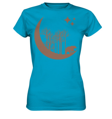 Bär Natur Wald Berge Mond Bäume Geschenk Outdoor  - Ladies Premium Shirt