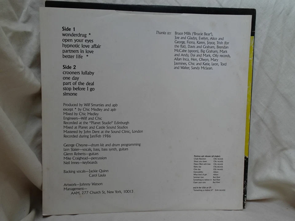 Apb: Cure For The Blues EX+ 1986 LP Foto 3 de 4