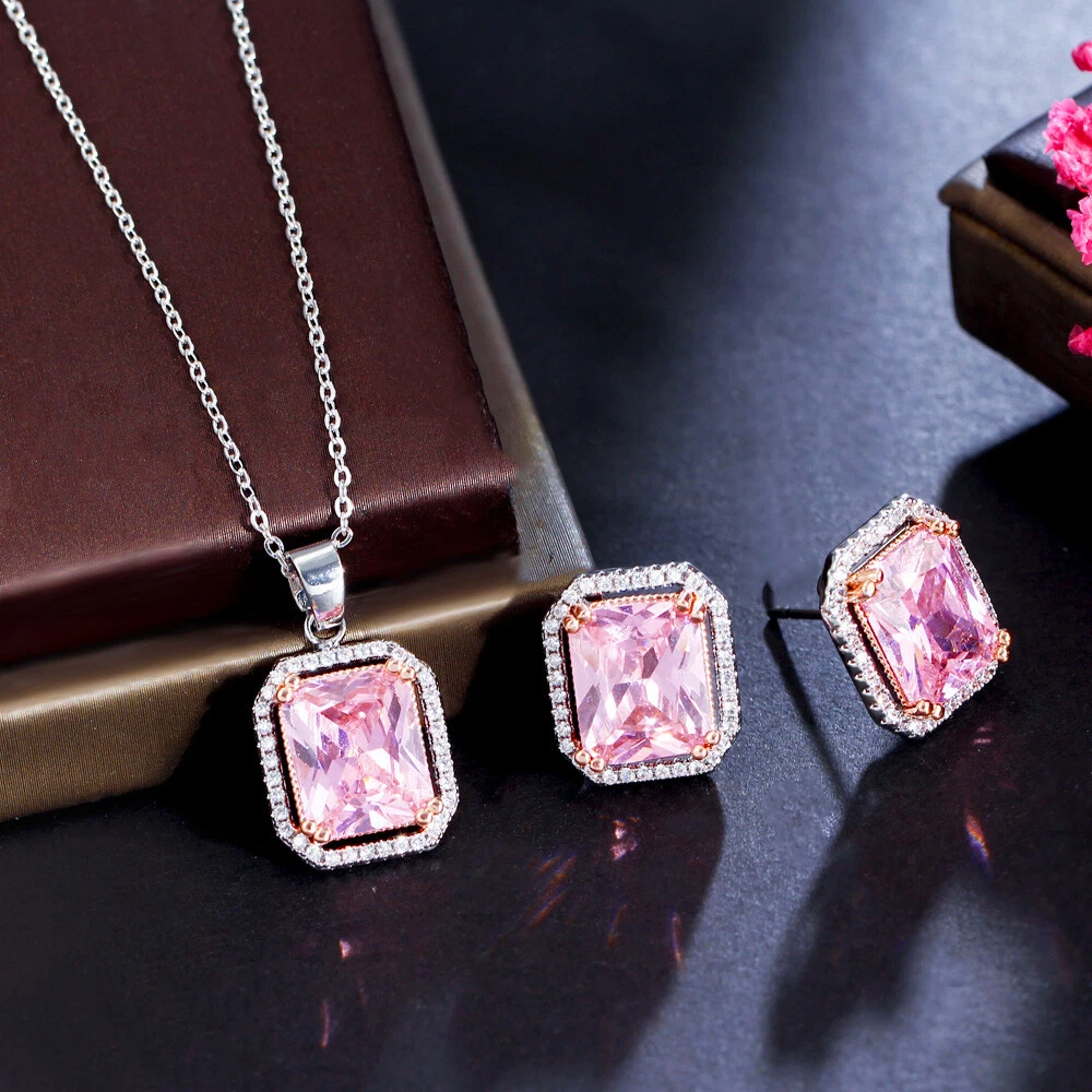 Pink cz hotsell necklace