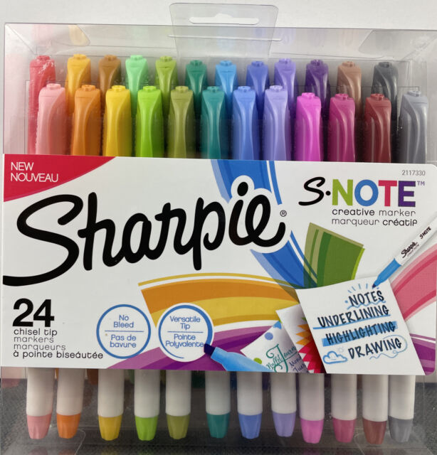 24 SHARPIE PERMANENT MARKERS FINE IN ASSORTED COLORS NEW FREE SHIPPING 1756744