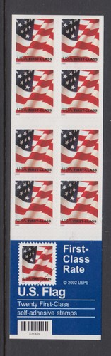 US #3624c Flag First Class (37c) Complete DS Booklet of 20 Mint Never Hinged