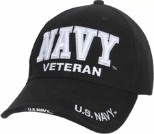 US NAVY Veteran Ballcap Baseball Cap Military Black Hat Low Profile Rothco 3953
