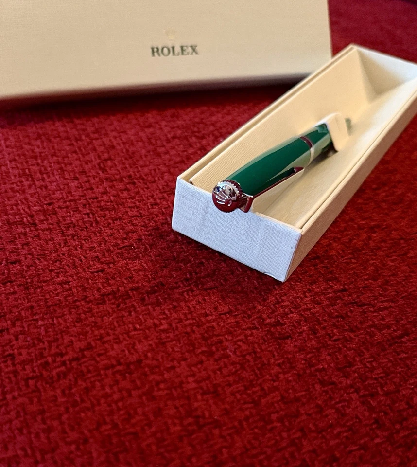 NEW Rolex Emerald Green Submariner Twist Ballpoint Pen, Refillable, Luxe Ad Gift - Image 3 of 4