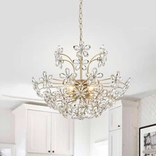 The Lighting Store Rosa 6-Light Daisy Flower Crystal Large Size Chandelier