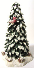 Snowy pine tree winter figurine 5 inches