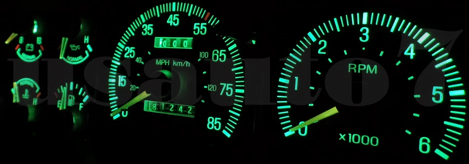 Dash Cluster Gauge GREEN LED LIGHT BULB KIT Fit 87-91 Ford F150 F250 F350 Bronco Foto 4 de 4