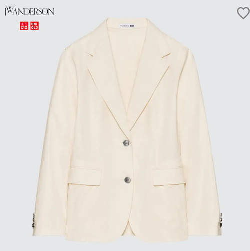 RARE JW Anderson x Uniqlo Off White XS Linen Blazer Jacket NEW WITH TAGS - Afbeelding 1 van 2